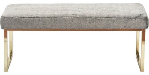 Pemberly Row Modern / Contemporary Giselle Chic Gold Bench Faux Fur ... inside Understanding the Appeal of Gold and Faux Fur in Modern Furniture